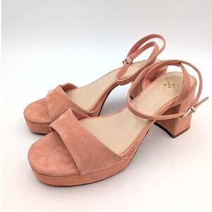 Vince Camuto Pendreya Platform Sandal Women's Salmon Suede Size US8M EU39
